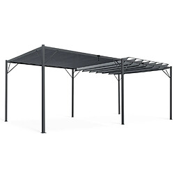 Idmarket MARKET Pergola 3x6 M Gris pas cher