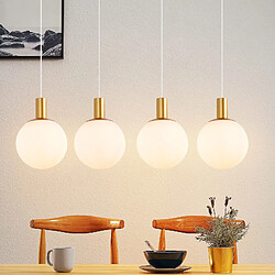 ZMH Lustre Suspension E27 3 Flammes Or-Blanc pour Salle à Manger et Chambre d'Hôtel