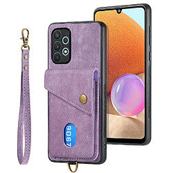 Samsung Galaxy A32 4G - Violet Coque pour smartphone - Cuir premium - Portefeuille - Lanière détachable