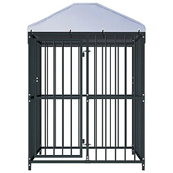 Helloshop26 Chenil extérieur avec toit 120 x 120 x 150 cm - Noir