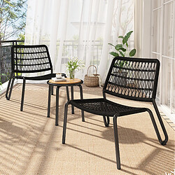 Merax Ensemble bistro de jardin 3 pièces - Noir - Reconditionné