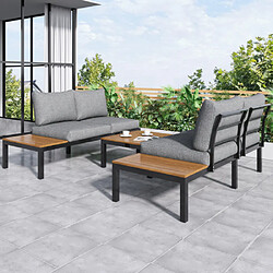 Merax Salon de jardin 2 places - Gris