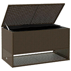 Avis vidaXL Coffre à coussins d'extérieur marron 100x55x55,5 cm polyrotin