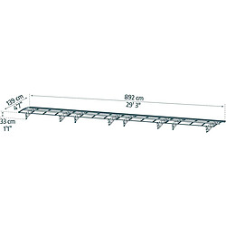 Canopia By Palram Marquise de porte en aluminium blanc et polycarbonate double paroi Bordeaux 890 x 140 cm