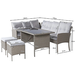 Merax Salon de jardin rotin - Kaki pas cher