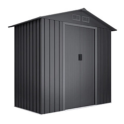 Wasabi - Abri de Jardin Métal 2,57m2 Light Anthracite - Porte coulissante double - Grilles de ventilation