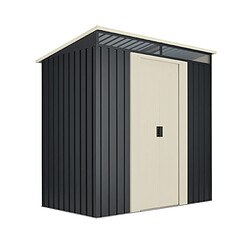 Wasabi - Abri de Jardin Métal 2,3m2 Stark avec Fenêtre - Porte coulissante double - Toit plat - Cabane extérieur - Cabanon rangement et stockage