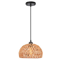 Stoex Plafonnier Rétro en Corde de Chanvre - Noir Ø25CM