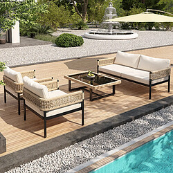 Ensemble salon de jardin Merax - 4 pcs cadre acier - Reconditionné