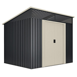 Wasabi - Abri de Jardin Métal 4,6m2 Stark avec Fenêtre - Porte coulissante double - Toit plat - Cabane extérieur - Cabanon rangement et stockage