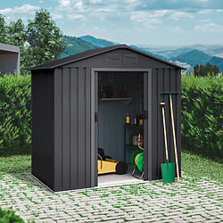 Wasabi - Abri de Jardin Métal 2,57m2 Light Anthracite - Porte coulissante double - Grilles de ventilation
