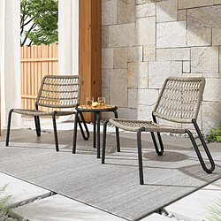 Merax Ensemble bistro de jardin - Beige - Reconditionné