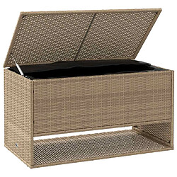 Avis vidaXL Coffre à coussins d'extérieur beige 100x55x55,5 cm polyrotin