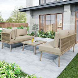 Avis Merax canapé d'angle de jardin 2 places - kaki