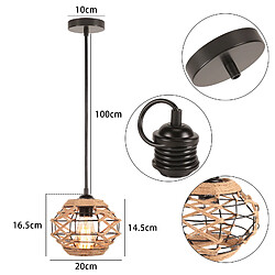 Stoex suspension vintage corde chanvre - Noir pas cher
