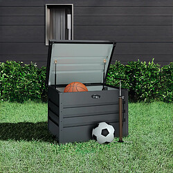 Wasabi - Coffre de Rangement Extérieur Métal 277 L - Epaisseur 0.40mm plus résistant - Couvercle à charnière - Ouverture facile