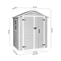 Acheter Wasabi - Abri de Jardin en Résine Aqua 2.6 avec fenêtre - 2,39m2 - Inclut le Sol - Grande Porte Double - Gris Blanc