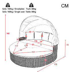 Merax salon de jardin Sun Island - Beige pas cher