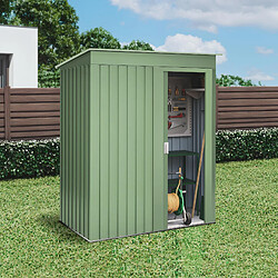 Wasabi - Armoire de Rangement Extérieur 1,39m2 Neat Green - 162x86x181cm - Porte coulissante - Toit incliné