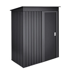 Wasabi - Armoire de Rangement Extérieur 1,39m2 Neat Anthracite - 162x86x181cm - Porte coulissante - Toit incliné