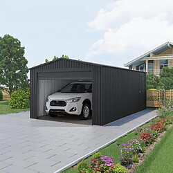 Wasabi - Garage métallique 19,52m2 Jarama - 576x338x243cm - Abri voiture extérieur - Grande porte enroulable