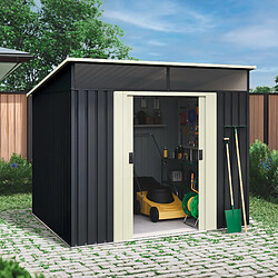 Wasabi - Abri de Jardin Métal 4,6m2 Stark avec Fenêtre - Porte coulissante double - Toit plat - Cabane extérieur - Cabanon rangement et stockage