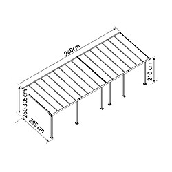 Pergola 28.9m² gris anthracite - 704360 - Olympia - PALRAM