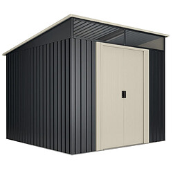 Wasabi - Abri de Jardin Métal 5,6m2 Stark avec Fenêtre - Porte coulissante double - Toit plat - Cabane extérieur - Cabanon rangement et stockage