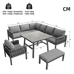 Acheter Merax Salon de jardin d'angle 4 places - Gris