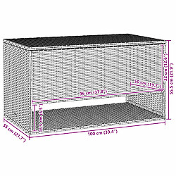 vidaXL Coffre à coussins d'extérieur marron 100x55x55,5 cm polyrotin pas cher