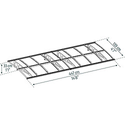 Canopia By Palram Marquise de porte en aluminium blanc et polycarbonate double paroi Bordeaux 447 x 139 cm