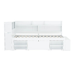 KOMHTOM Lit d'enfant avec rangements - Blanc - 90x200 cm pas cher