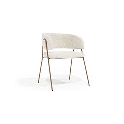Avis ICONIK INTERIOR Chaise de salle à manger - Revêtue de tissu bouclé - Charke Taupe