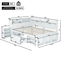 Avis KOMHTOM Lit d'enfant 140x200 cm - Avec rangement - Blanc
