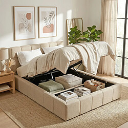 Le Quai Des Affaires Lit coffre 140x190 cm ELIAS + sommier / Beige
