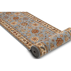 RUGSX KESHAN tapis de couloir 7683 53544 Cadre, oriental bleu beige 90cm 90x200 cm