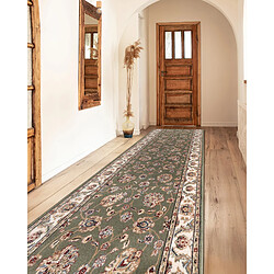 RUGSX Tapis de course en laine NAIN Fleurs 7338 51088 vert beige 100cm 100x200 cm