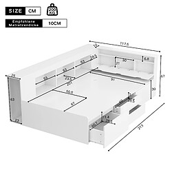 Avis KOMHTOM Lit d'enfant 90x200 cm avec rangement - Blanc