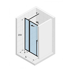 Porte de douche battante LUCID 104 RIHO 110x200 cm