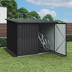 Wasabi - Abri Vélo Extérieur 3,2m2 Moser - Capacité pour 3 vélos - Rails de support inclus - Grande porte doublé