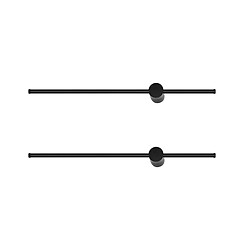 Nettlife Applique murale LED - Noir 100cm x2