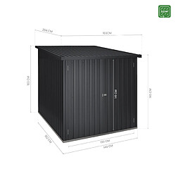 Acheter Wasabi - Abri Vélo Extérieur 3,2m2 Moser - Capacité pour 3 vélos - Rails de support inclus - Grande porte doublé