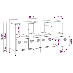 Buffet rose Vidaxl - 135x39x73,5 cm pas cher