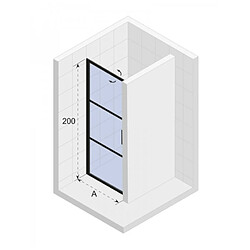 Porte de douche battante GRID 101 RIHO 100x200 cm