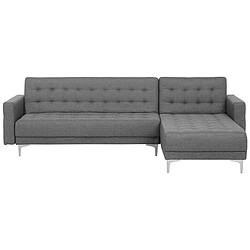 Beliani Canapé angle gauche convertible en tissu gris 4 places ABERDEEN