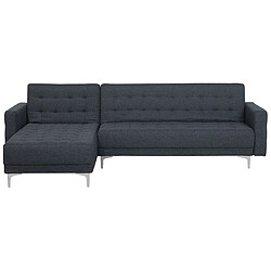 Beliani Canapé angle droite convertible en tissu gris foncé 4 places ABERDEEN