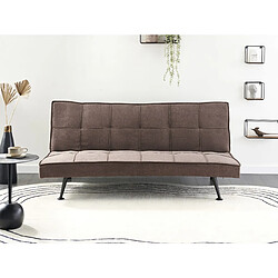 Beliani Canapé convertible 3 places en tissu marron HASLE