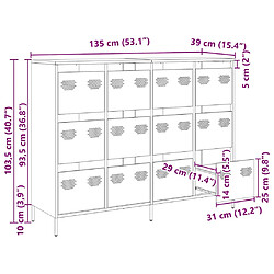Vidaxl Buffet 135x39x103,5 cm - Rose pas cher
