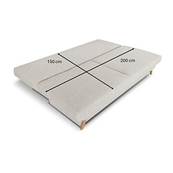 Banquette convertible NAOTO - Tissu beige pas cher