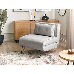 Beliani Canapé convertible 1 place en tissu gris clair VESTFOLD